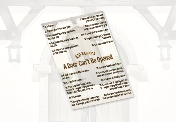 d20 Reasons a Door Can't Be Opened